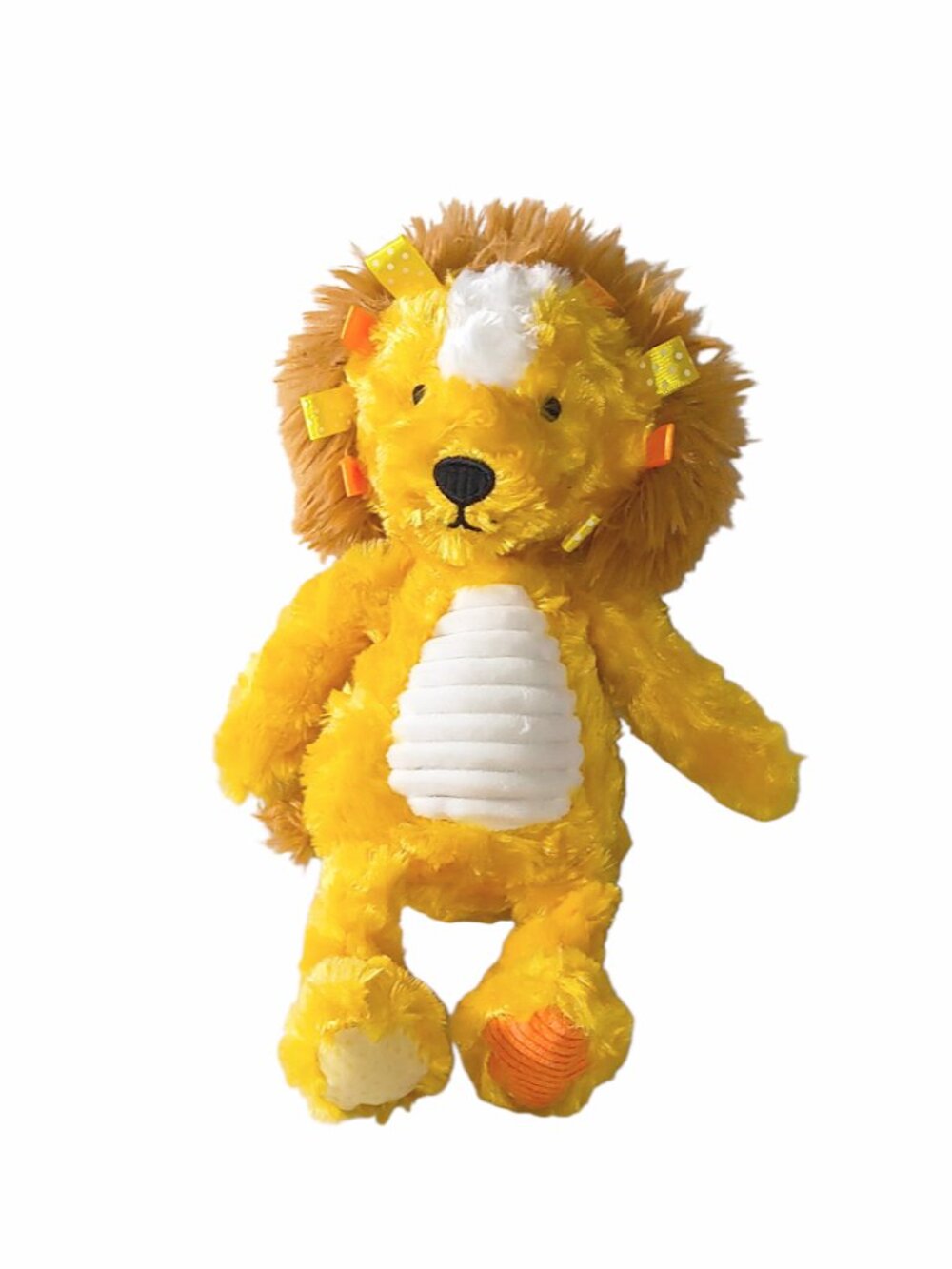 Make Believe Ideas Lion Sensory Ribbons Rattle Lovey Plush Stuffed Toy 12"
